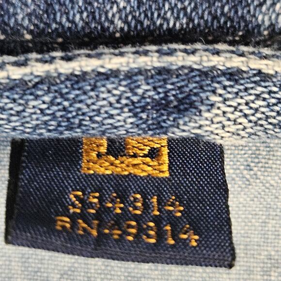 VTG 90s Coat Jacket Large Denim Oversized Puff Paint Embellished Southwestern - Picture 7 of 15